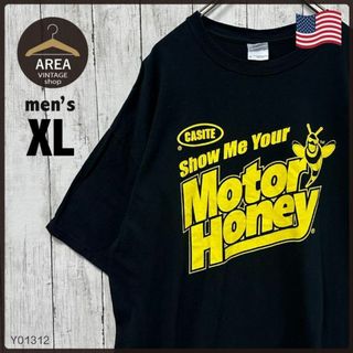 GILDAN古着アメリカTシャツ半袖メンズ XLサイズUSAブラック黒ゆるだぼ(Tシャツ/カットソー(半袖/袖なし))