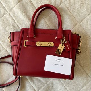 美品 COACH コーチ ショルダーバッグ ハンドバッグ レッド ボルドー 赤