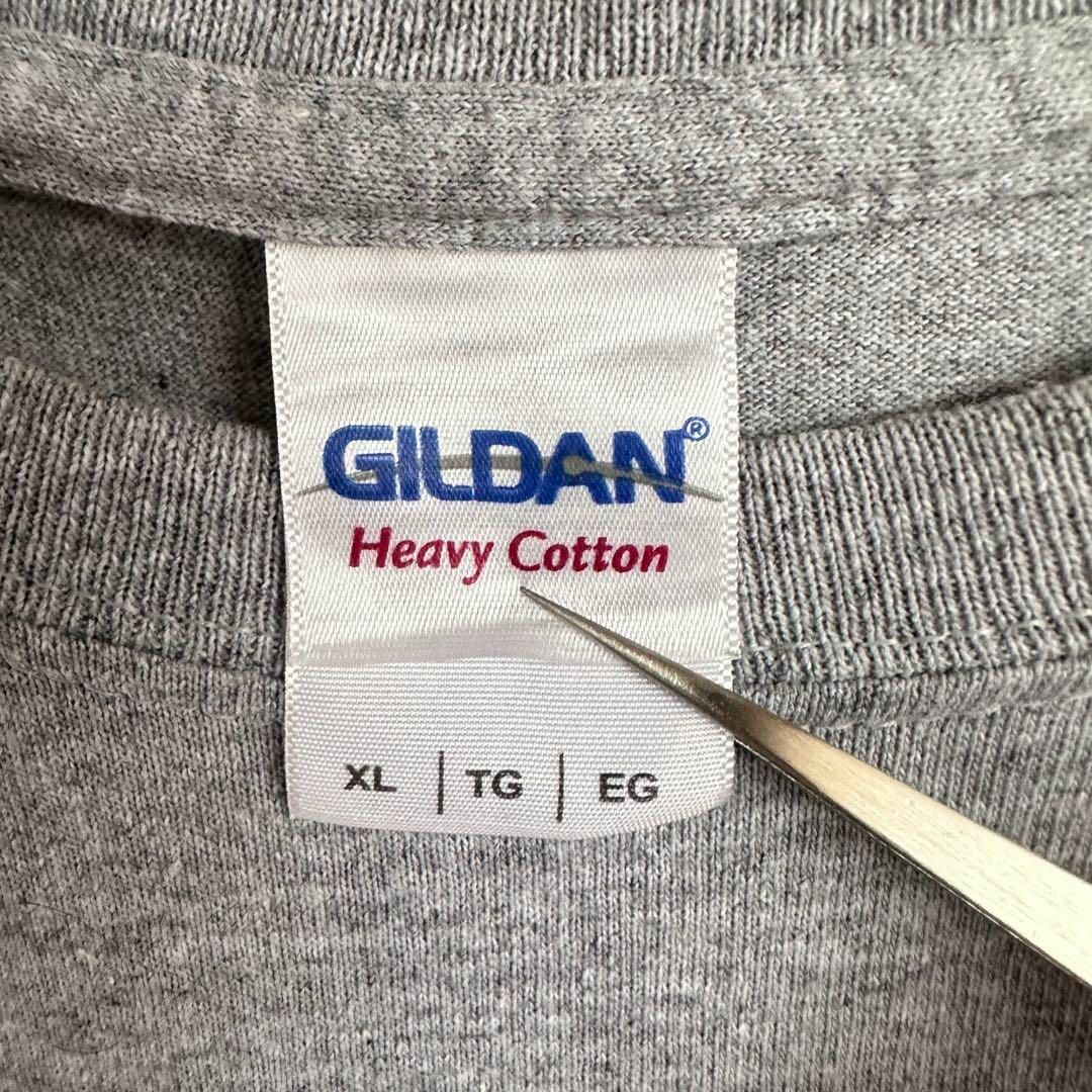 GILDANギルダン両面プリントTシャツ半袖メンズ古着XLサイズアメリカグレー メンズのトップス(Tシャツ/カットソー(半袖/袖なし))の商品写真