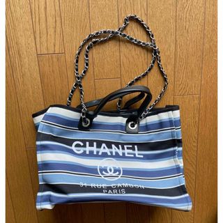 CHANEL - ほぼ新品　シャネル　夏用バッグ　ストライプ　CHANEL