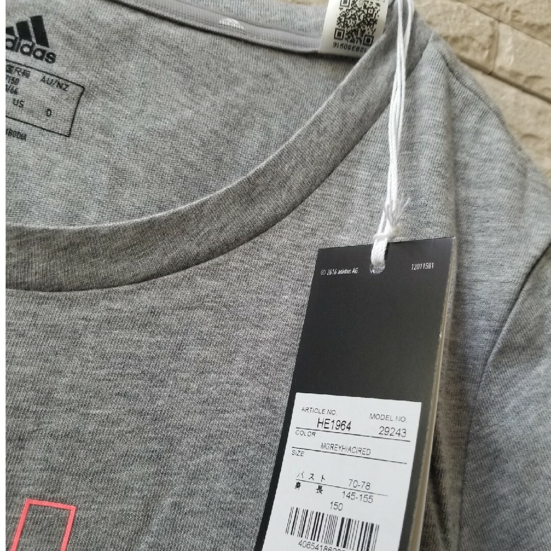 adidas(アディダス)の新品　アディダス ガールズ 女の子 半袖 tシャツ 綿100% トップス 150 キッズ/ベビー/マタニティのキッズ服女の子用(90cm~)(Tシャツ/カットソー)の商品写真