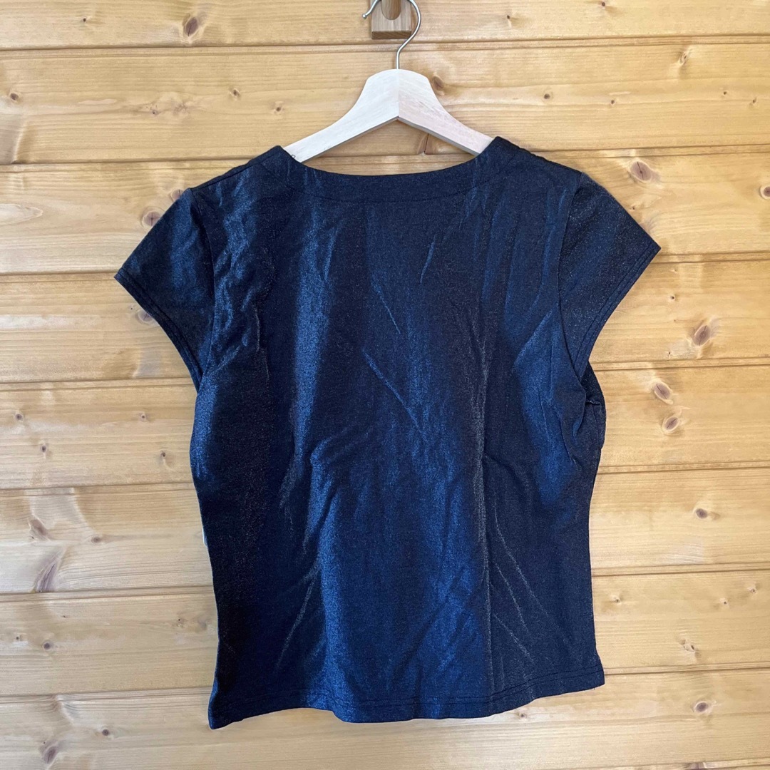 ●新品　LAFFINEE ビバ　日本製　ラメ　デザインカットソー レディースのトップス(Tシャツ(半袖/袖なし))の商品写真