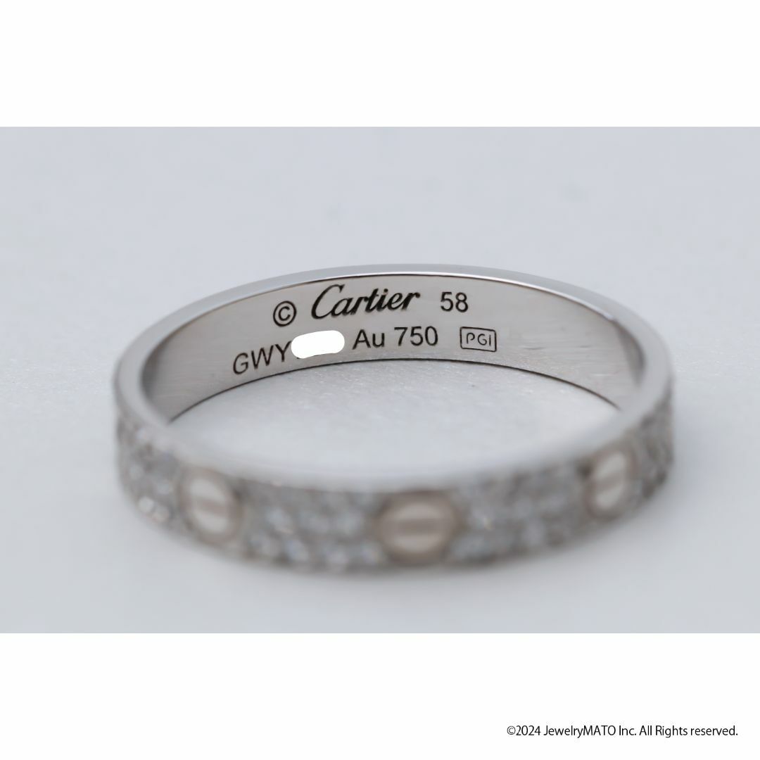 Cartier(カルティエ)の【鑑別書付き】カルティエ ミニラブリング #58 K18ホワイトゴールド レディースのアクセサリー(リング(指輪))の商品写真