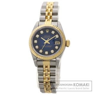 ロレックス(ROLEX)のROLEX 79173G デイトジャスト 10P ダイヤモンド ブルーグラデーション 腕時計 SS SSxK18YG K18YG レディース(腕時計)