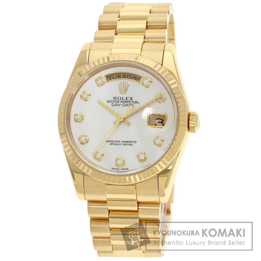 ROLEX(ロレックス)のROLEX 118238NG デイデイト 10P ダイヤモンド 腕時計 K18YG K18YG メンズ メンズの時計(腕時計(アナログ))の商品写真