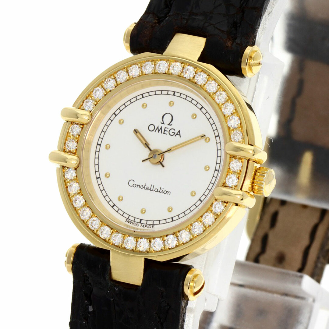 OMEGA(オメガ)のOMEGA コンステレーション ベゼルダイヤモンド 腕時計 K18YG 革 ダイヤモンド レディース レディースのファッション小物(腕時計)の商品写真