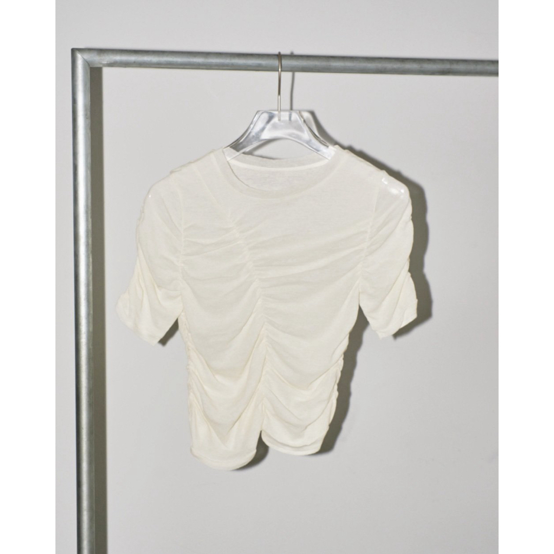 TODAYFUL(トゥデイフル)のtodayful Sheer Shirring T-shirts ホワイト レディースのトップス(Tシャツ(半袖/袖なし))の商品写真