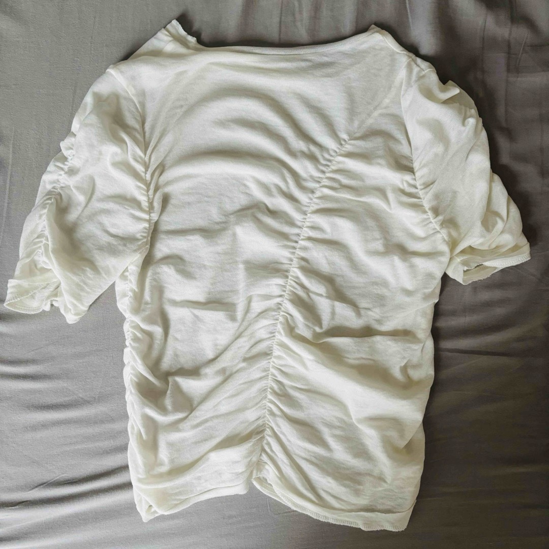 TODAYFUL(トゥデイフル)のtodayful Sheer Shirring T-shirts ホワイト レディースのトップス(Tシャツ(半袖/袖なし))の商品写真