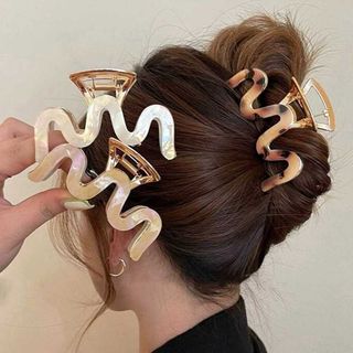 ヘアクリップ アクリル バンスクリップ ヘアアクセサリー レディース フェミニン(バレッタ/ヘアクリップ)