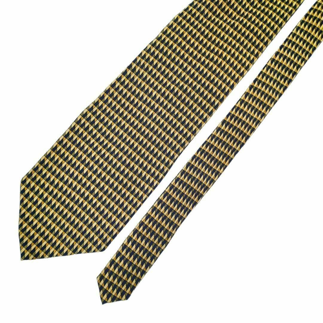 テゾーロロッソ ネクタイ シルク100% 総柄 幾何学 ハンドメイドu62 メンズのファッション小物(ネクタイ)の商品写真