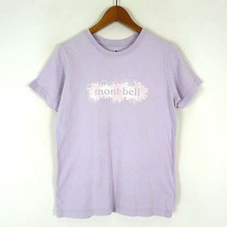 モンベル Tシャツ カットソー 花柄 フラワー ロゴ クルーネック 半袖 M