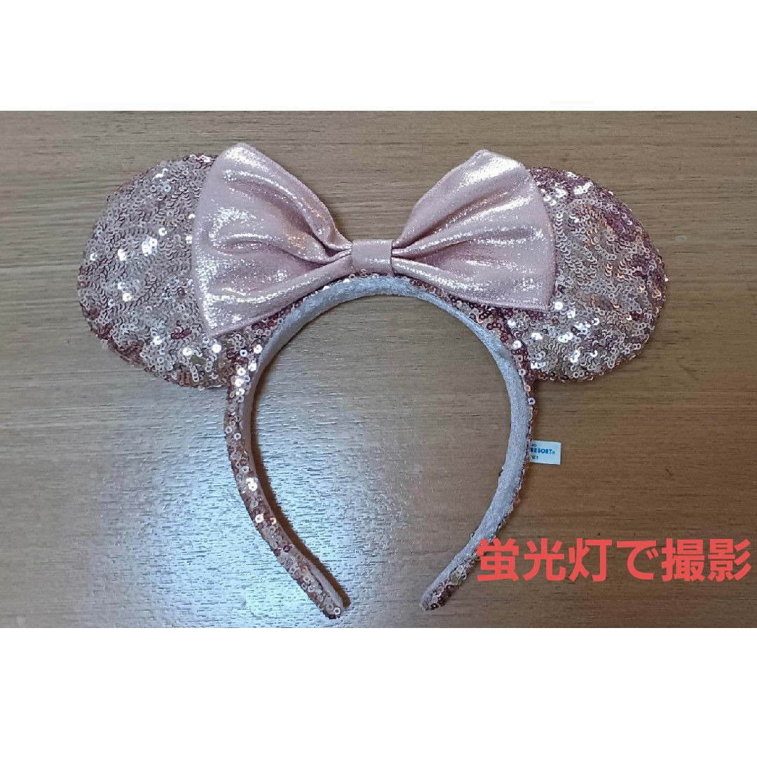 Disney(ディズニー)のディズニー　カチューシャ　ミニーマウス　スパンコール　ピンクゴールド レディースのヘアアクセサリー(カチューシャ)の商品写真