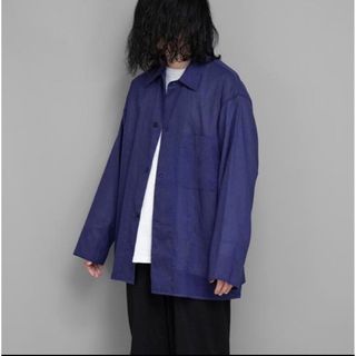 COMOLI - comoli 23SS 1 空紡オックスシャツジャケット NAVY ベタシャン