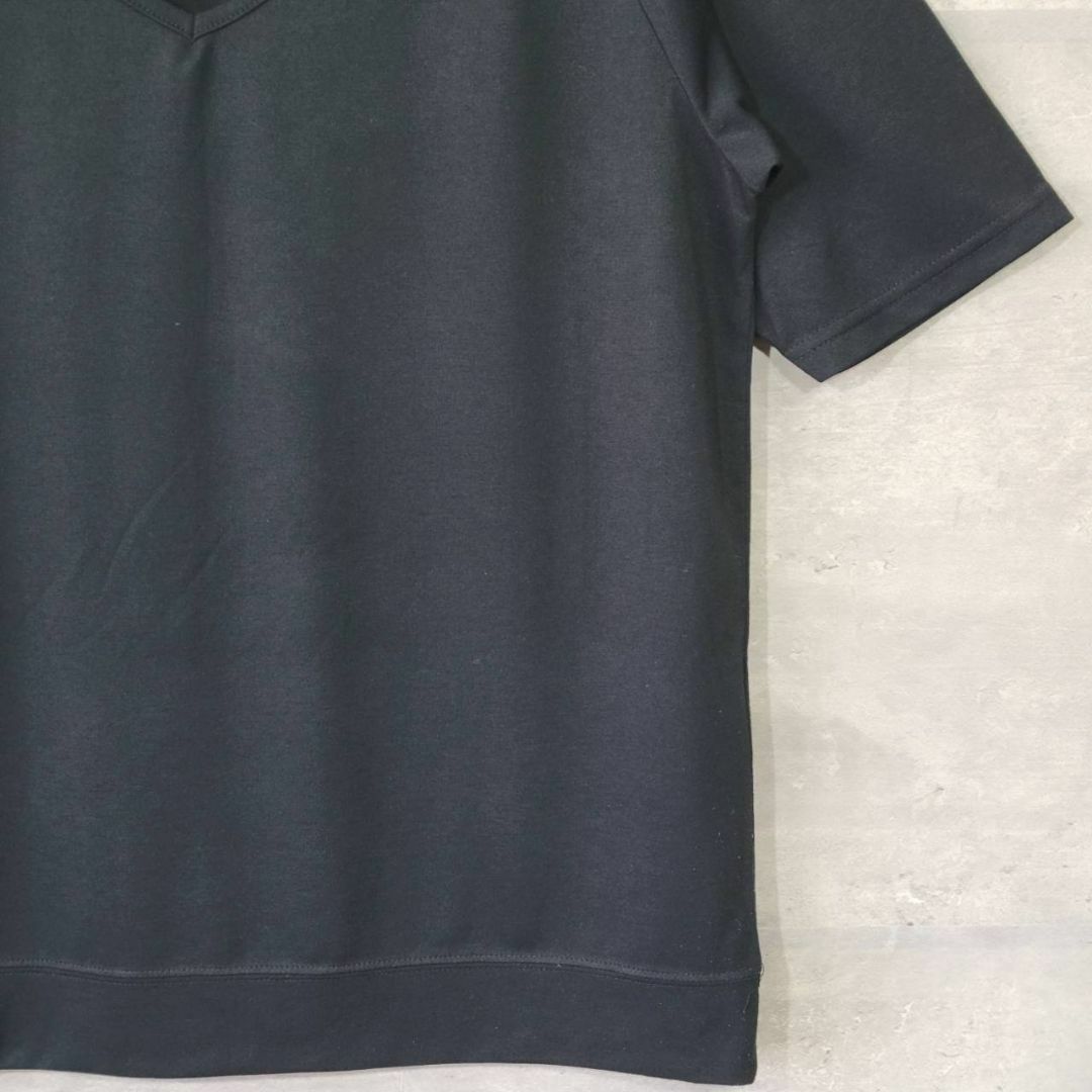 Rope' Picnic(ロペピクニック)のロペピクニック Vネック 半袖 プルオーバー カットソー 半袖 ブラック 春夏 レディースのトップス(Tシャツ(半袖/袖なし))の商品写真