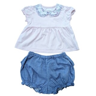 ベベ(BeBe)のbebe ベビー服　70 80 ピンク　夏服　デニム(Ｔシャツ)