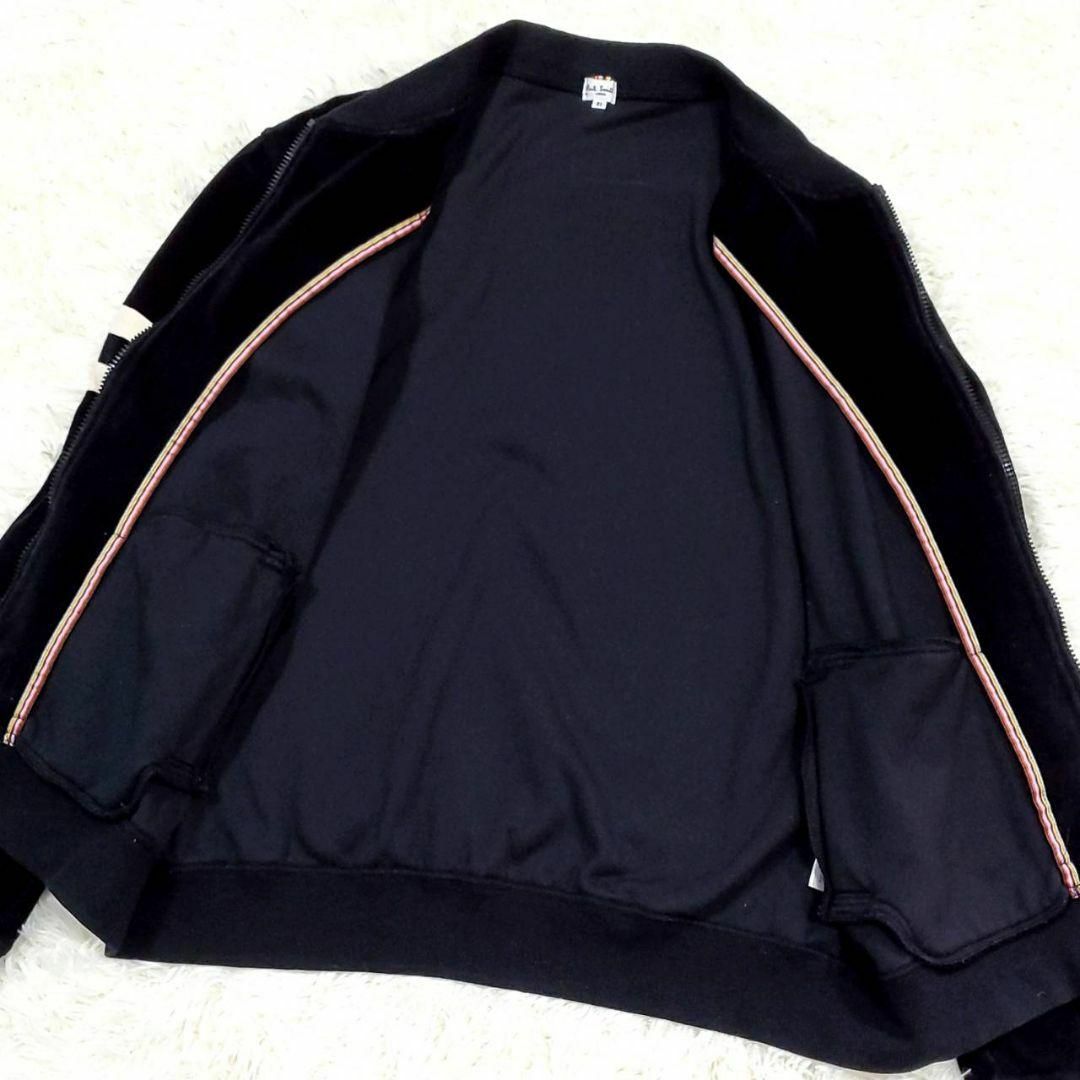 Paul Smith(ポールスミス)のXL ポールスミス ベロア風 パーカー ブルゾン 黒 マルチストライプ 日本製 メンズのジャケット/アウター(ブルゾン)の商品写真