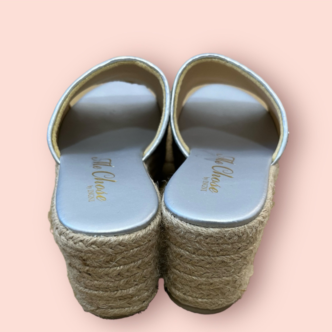 サンダル　ウエッジソール　ラメ　シルバー　7cm レディースの靴/シューズ(サンダル)の商品写真