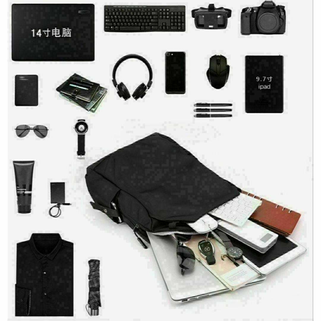 リュック グレー USBポート パソコン 多機能 メンズ 軽量 大容量 ビジネス メンズのバッグ(バッグパック/リュック)の商品写真