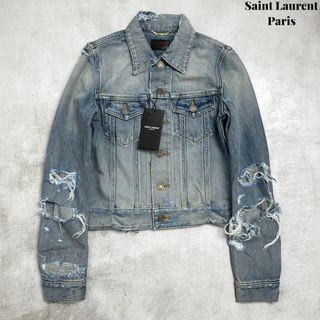 【新品】Saint Laurent デストロイ ダメージ デニム ジャケット(Gジャン/デニムジャケット)