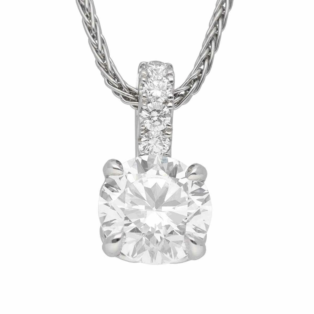 ダイヤモンド(2.01ct F-VS2-VG)サイドダイヤモンド(0.13ct)ペンダント ネックレス 45cm Pt850/900 プラチナ GIA鑑定書【送料無料】【代引き手数料無料】【中古】24020119 レディースのアクセサリー(ネックレス)の商品写真