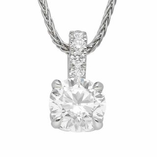 ダイヤモンド(2.01ct F-VS2-VG)サイドダイヤモンド(0.13ct)ペンダント ネックレス 45cm Pt850/900 プラチナ GIA鑑定書【送料無料】【代引き手数料無料】【中古】24020119(ネックレス)