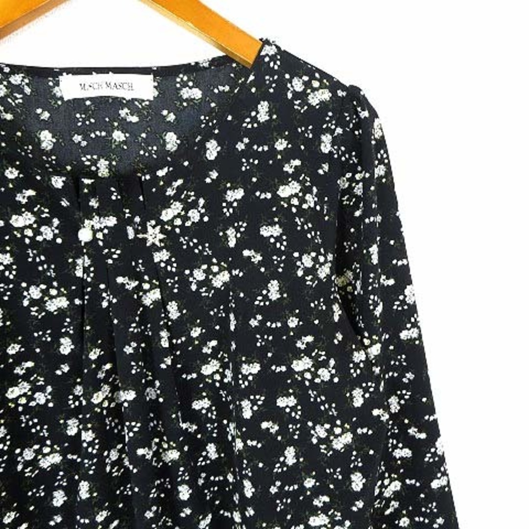 MISCH MASCH(ミッシュマッシュ)のミッシュマッシュ ブラウス リバティ 花柄 レース ブローチ付 7分袖 M 美品 レディースのトップス(その他)の商品写真