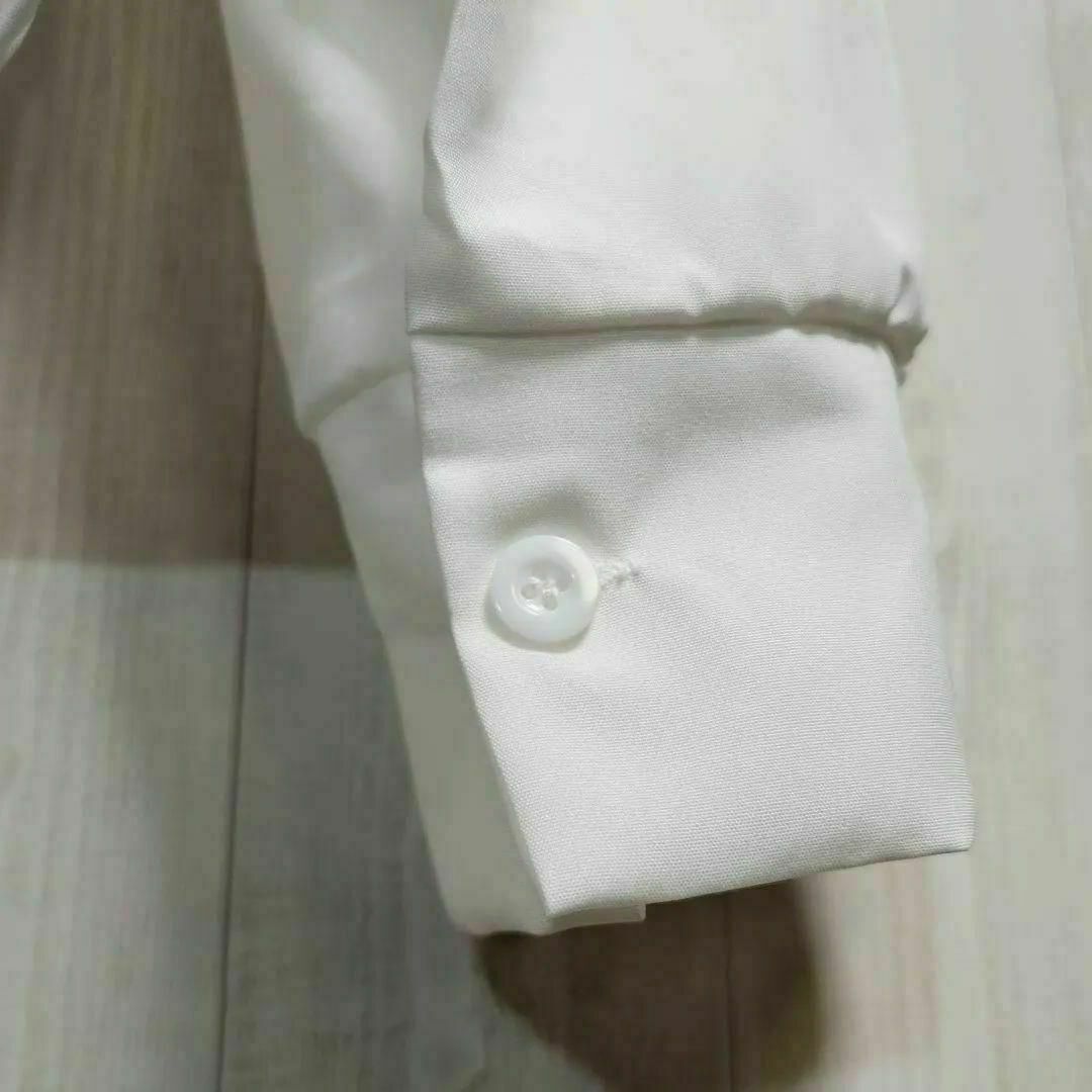ボウタイブラウス 長袖 ホワイト エレガントシャツ フォーマル L オフィス 白 レディースのトップス(シャツ/ブラウス(長袖/七分))の商品写真