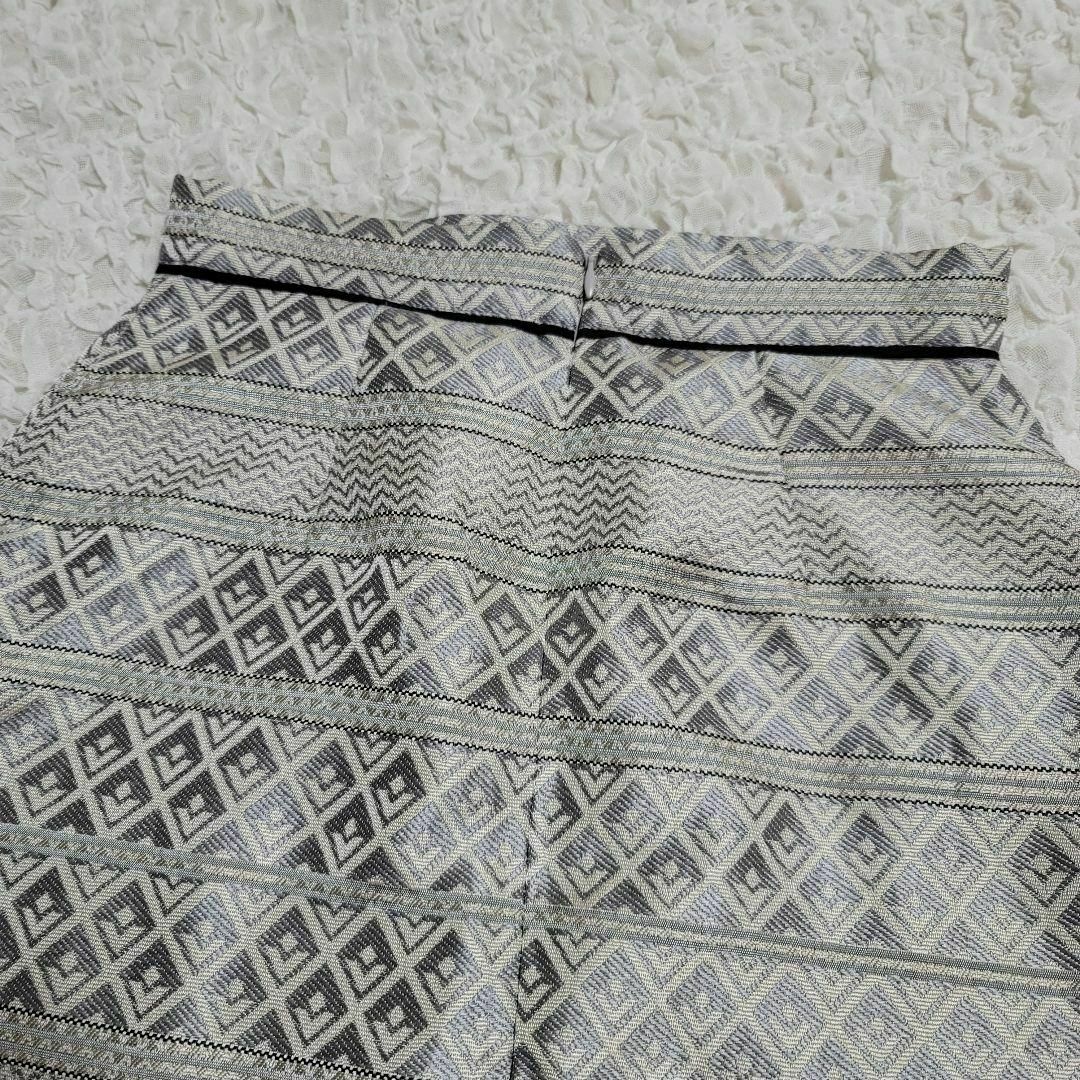 ROSE BUD(ローズバッド)のローズバッド【ROSE BUD】シルバー　柄スカート　レア レディースのスカート(ロングスカート)の商品写真