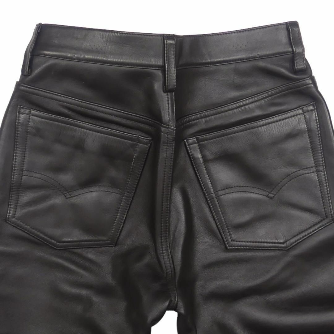 ウィンドアーマー レザーパンツ 本革 黒 革パンツ 本皮 牛革 TJ1009 メンズのパンツ(その他)の商品写真