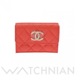 シャネル(CHANEL)の新品 シャネル CHANEL AP3973 ランダム品番 レディース 三つ折り財布 朱色系 /シルバー金具 グレインドカーフスキン(財布)