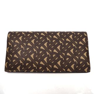 バーバリー(BURBERRY)のバーバリー 二つ折り長財布 TBモノグラム 本革 ブラウン系 Th961942 美品・中古(長財布)