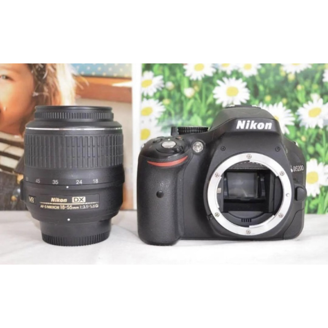 Nikon(ニコン)の❤高画質＆カンタン操作❤Nikon D5200 一眼レフカメラ 美品レンズセット スマホ/家電/カメラのカメラ(デジタル一眼)の商品写真