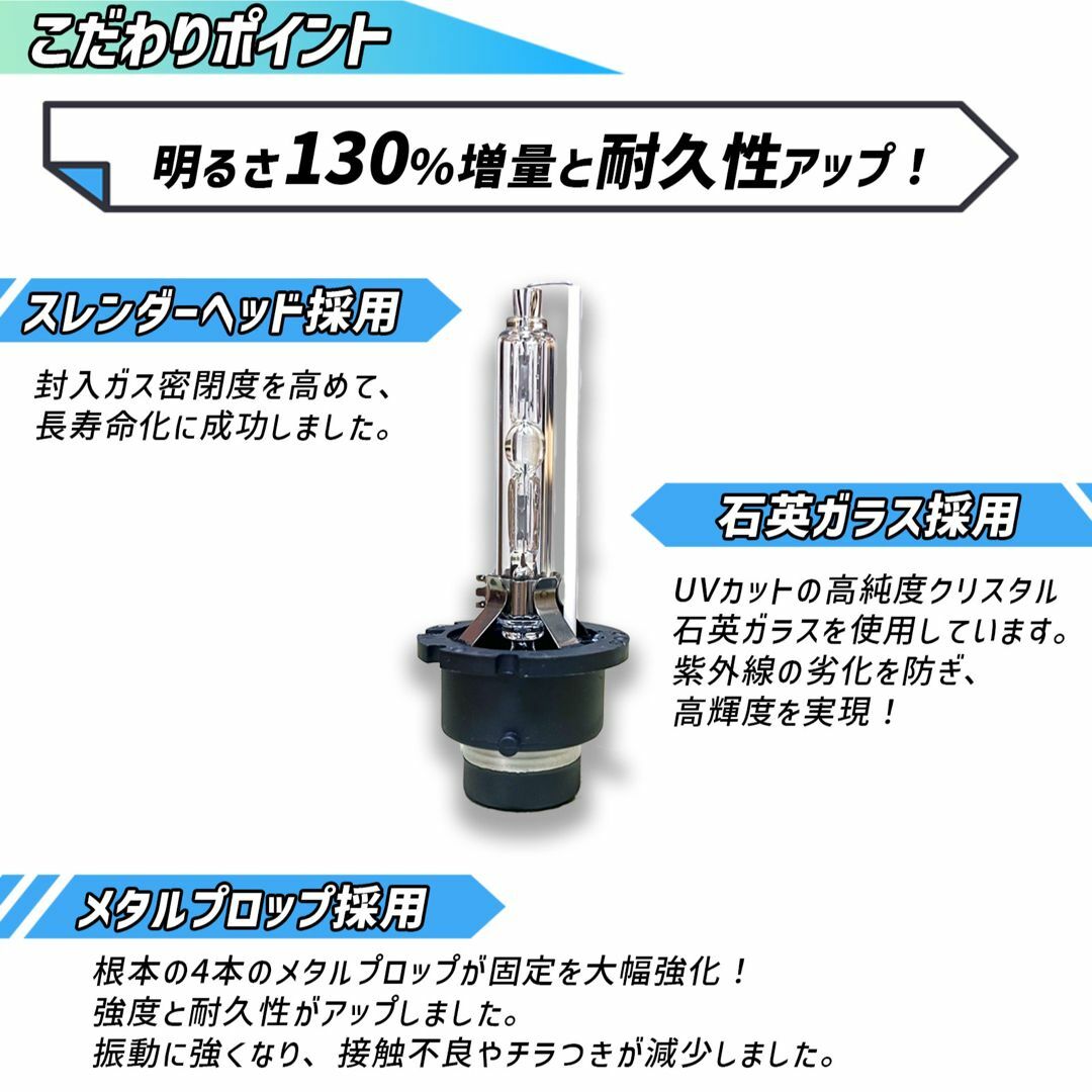 【明るさ130%‼️】D2C D2R D2S 純正交換HIDバルブ‼️6000K 自動車/バイクの自動車(汎用パーツ)の商品写真