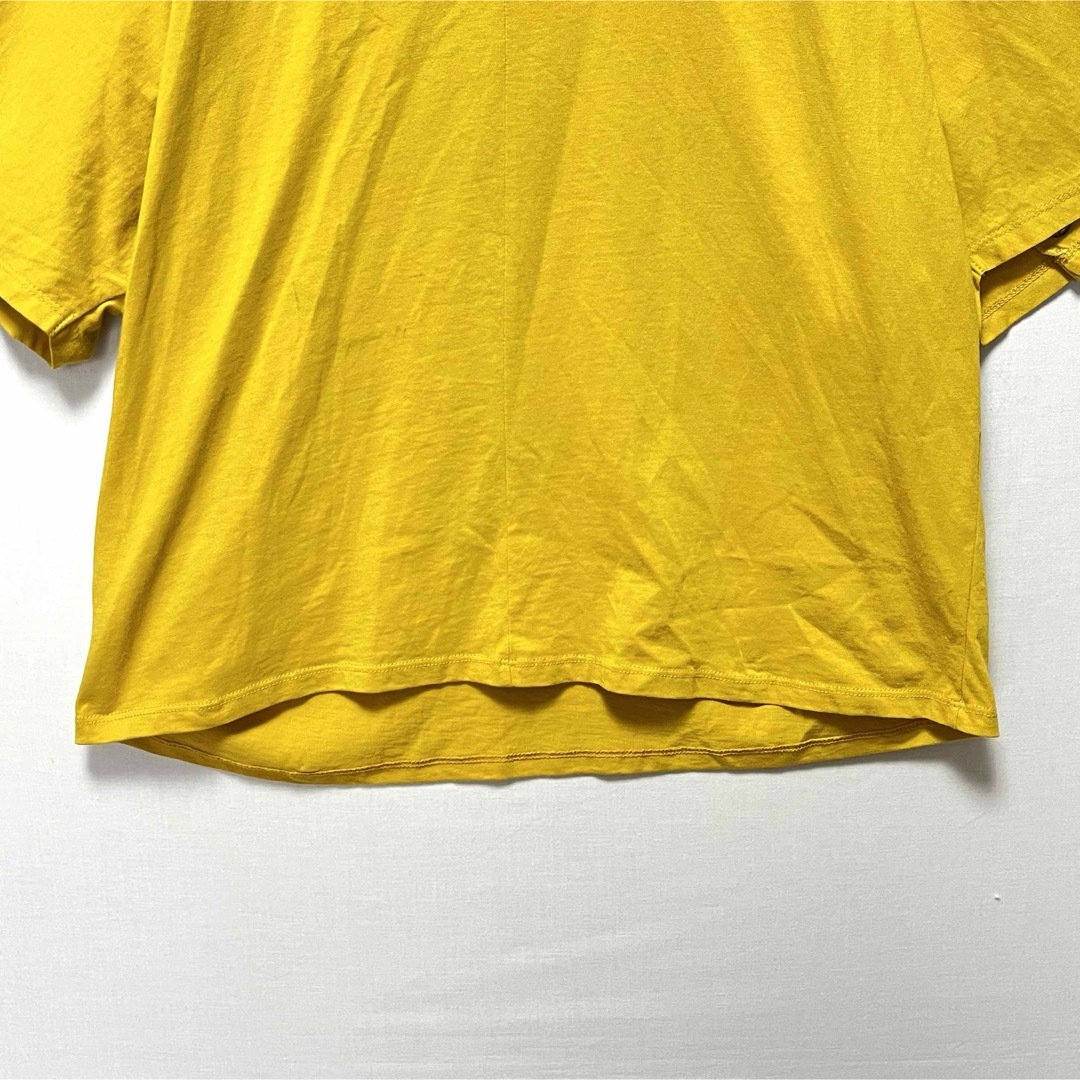 ZARA(ザラ)のZARA ザラ 半袖 スクエアネックTシャツ イエロー コットン  レディースのトップス(Tシャツ(半袖/袖なし))の商品写真