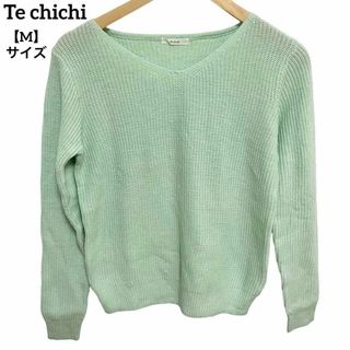 テチチ(Techichi)のF4 【美品】 Te chichi テチチ ニット 長袖 無地 緑 M ウール混(ニット/セーター)