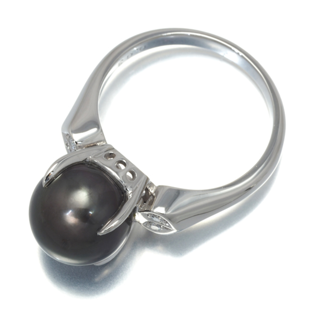 TASAKI(タサキ)のタサキ リング パール 黒蝶真珠 10.2mm ダイヤ  14号 Pt900  レディースのアクセサリー(リング(指輪))の商品写真