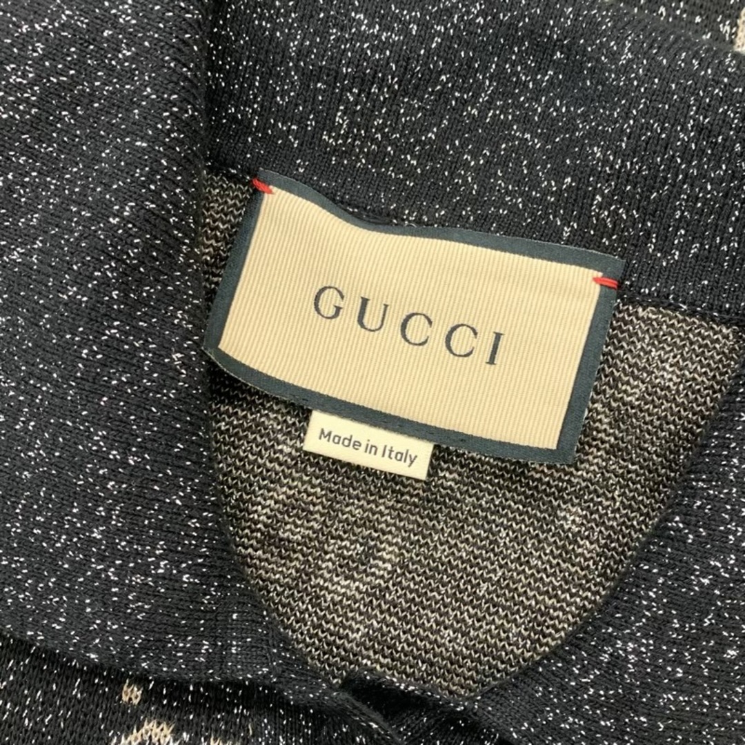 Gucci(グッチ)のグッチ GUCCI ワンピース ブラック GGジャカード ラメ 半袖 ポロドレス レディースのワンピース(ミニワンピース)の商品写真