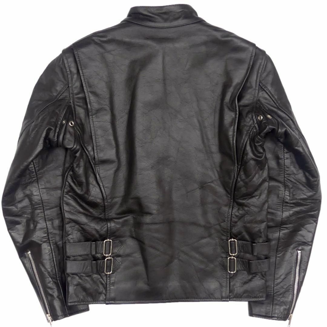 ホーンワークス ライダースジャケット 本革 シングル S 黒 TJ1001 メンズのジャケット/アウター(レザージャケット)の商品写真