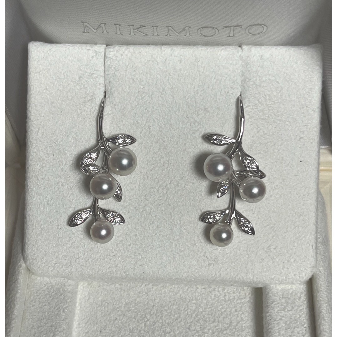 MIKIMOTO(ミキモト)の【現行超美品】ミキモトアコヤパールピアスk18ダイヤ付き レディースのアクセサリー(ピアス)の商品写真