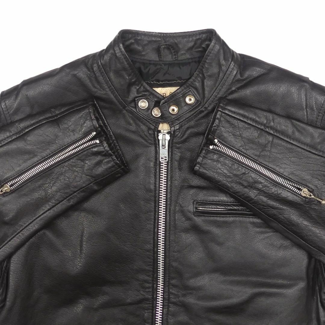 ライダースジャケット 本革 シングル レザージャケット L バイク TJ1002 メンズのジャケット/アウター(レザージャケット)の商品写真