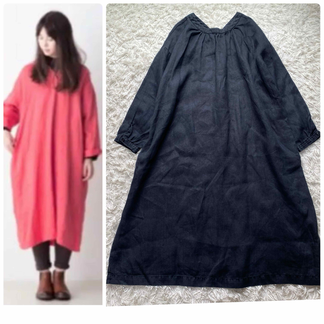 nest Robe(ネストローブ)の美品✨ネストローブ ロングワンピース 春服 麻 ワンピース 夏服 リネン100% レディースのワンピース(ロングワンピース/マキシワンピース)の商品写真