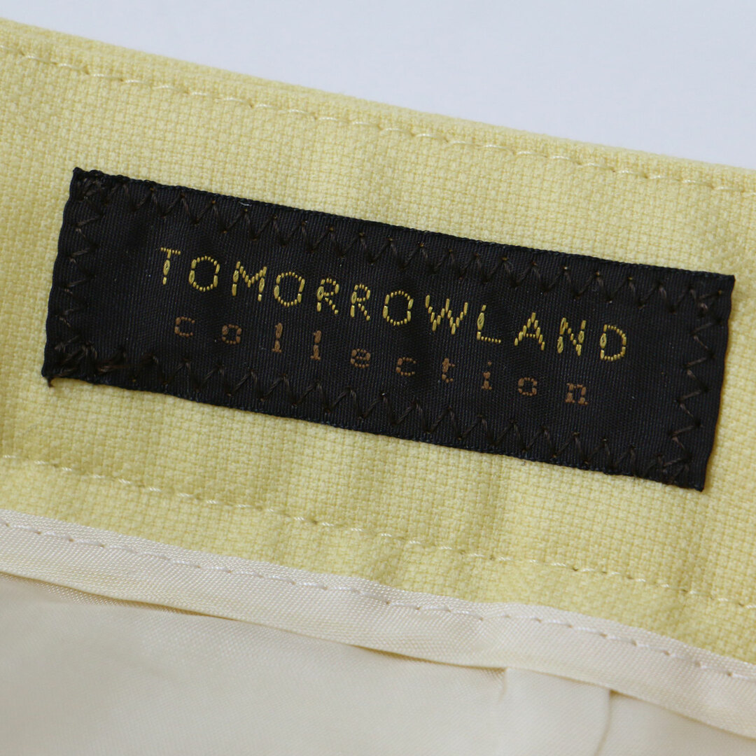 TOMORROWLAND(トゥモローランド)の美品 TOMORROWLAND collection トゥモローランド コレクション パンツ クロップドパンツ 23春夏 イエロー 32(5号) ウール スラックス センタープレス 細身 ボトムス ズボン シンプル オフィス カジュアル 大人 きれいめ【レディース】【中古】 レディースのパンツ(クロップドパンツ)の商品写真