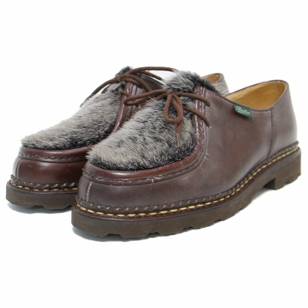 Paraboot(パラブーツ)のParaboot パラブーツ チロリアンシューズ ブラウン系 40(25.0cm) MICHAEL ミカエル ミンクファー レースアップ レザー シューズ 靴 マニッシュ クラシカル 大人 きれいめ【レディース】【中古】 レディースの靴/シューズ(ブーツ)の商品写真