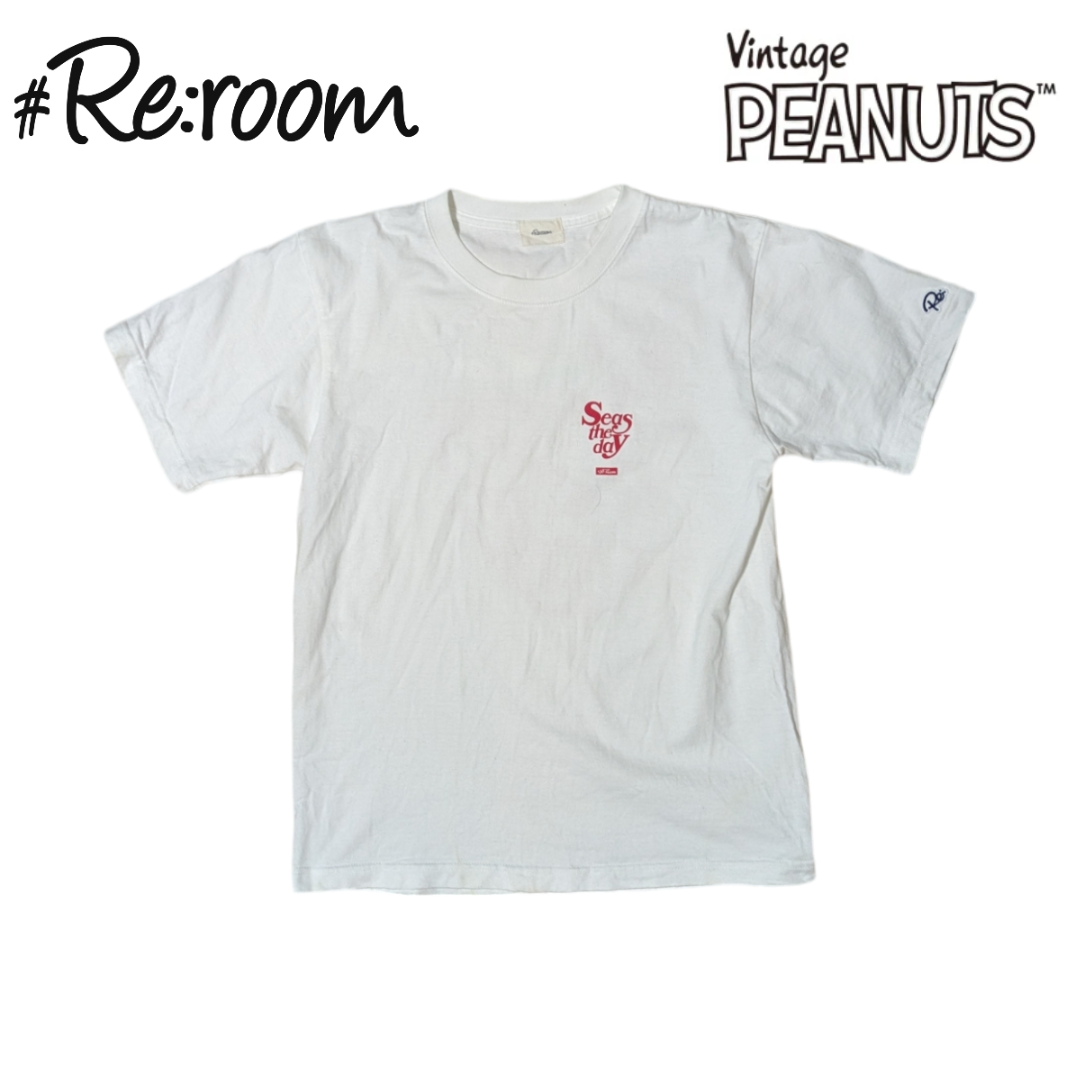 #Re:room X SNOOPY ホワイト 両面プリント 半袖Tシャツ メンズのトップス(Tシャツ/カットソー(半袖/袖なし))の商品写真