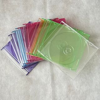 カラフル CD DVD カラー 1枚収納 空ケース 12枚(CD/DVD収納)