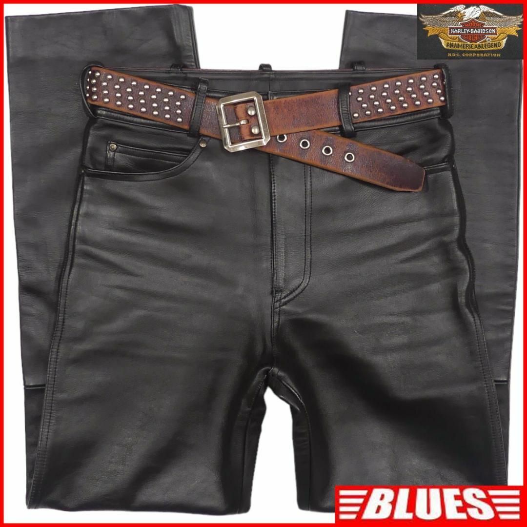 HARLEY DAVIDSON ハーレーダビッドソンレザーパンツ黒 TJ1003 HARLEY DAVIDSON ハーレーダビッドソンレザーパンツ黒 TJ1003