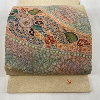 開き名古屋帯 美品 逸品 正絹 【中古】(帯)