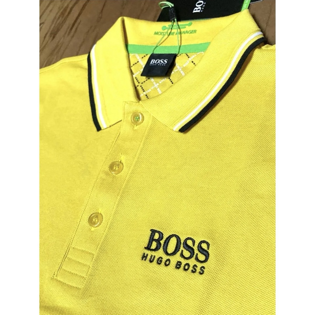 HUGO BOSS(ヒューゴボス)のヒューゴボス  新品未使用　Sサイズ  ポロシャツ 黄色　HUGO BOSS メンズのトップス(ポロシャツ)の商品写真