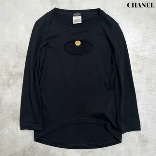 CHANEL - 【美品】CHANEL シャネル ロゴ コイン カットソー ロンT 38 上品