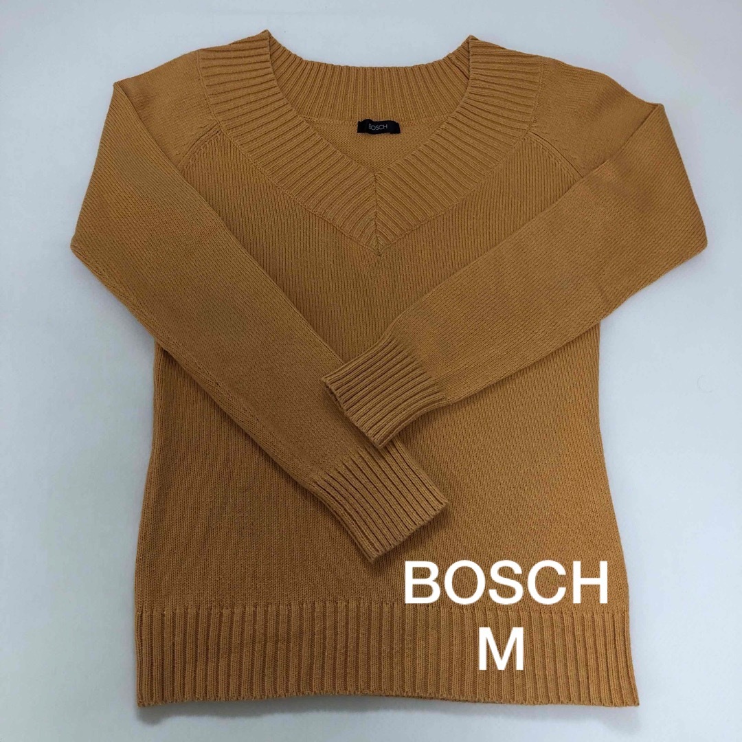 BOSCH(ボッシュ)のBOSCH　Vネックニット　コットン　オレンジ　M レディースのトップス(ニット/セーター)の商品写真